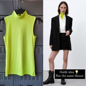 NO BOUNDARIES neon sleeves top SMALL